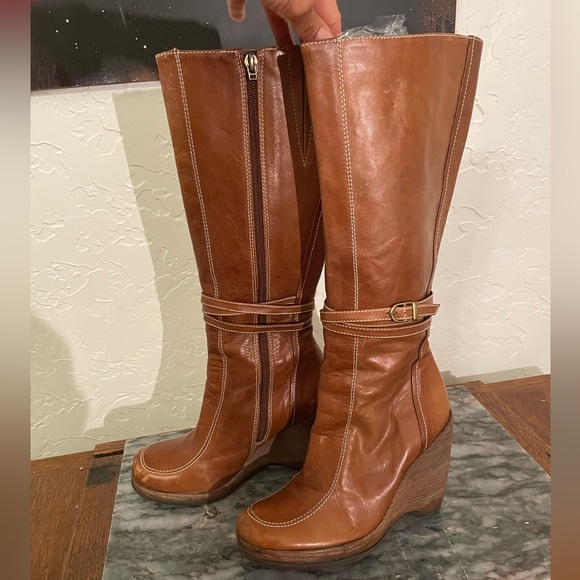 Women’s Schutz  retro leather wedge boots. Size 6. GUC. - Picture 14 of 16